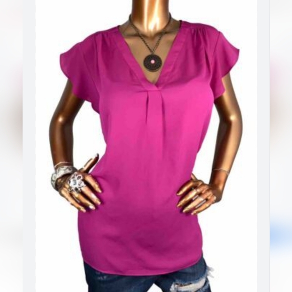 FLUTTER SLEEVE BLOUSE - Picture 6 of 9